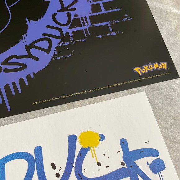 Pokemon Psyduck Ninetendo Full Art Posters Set of 2 8x11 in protective sleeve - Picture 4 of 12